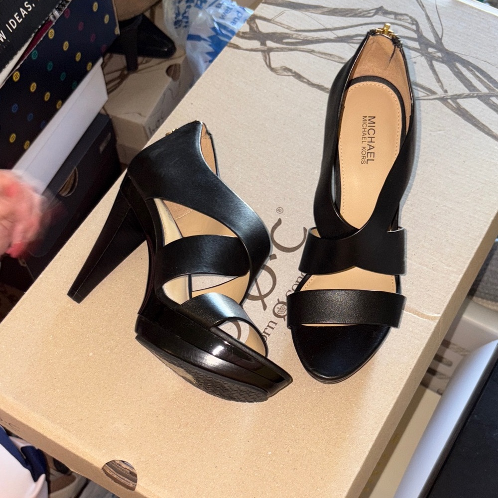 Michael Kors Black Strappy Heels